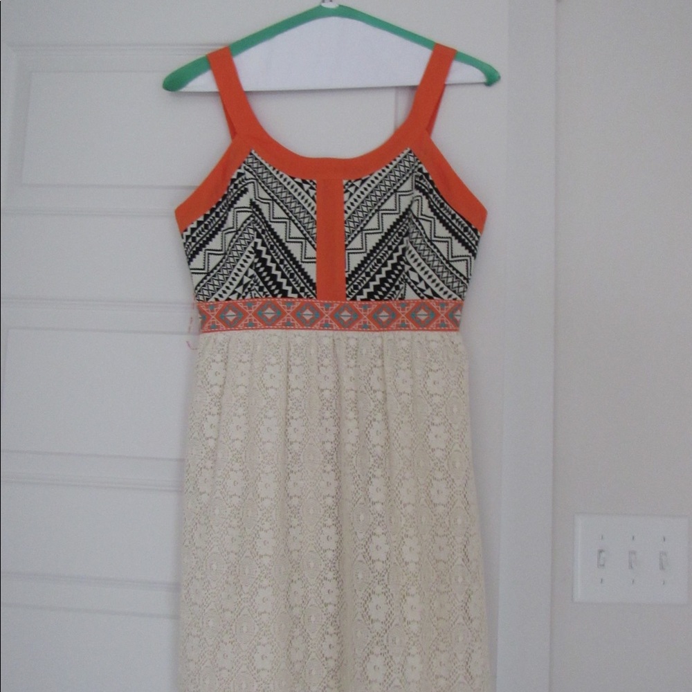 Flying Tomato dress black, orange, white and blue